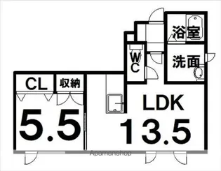 ハスコート池田【1階】の間取り